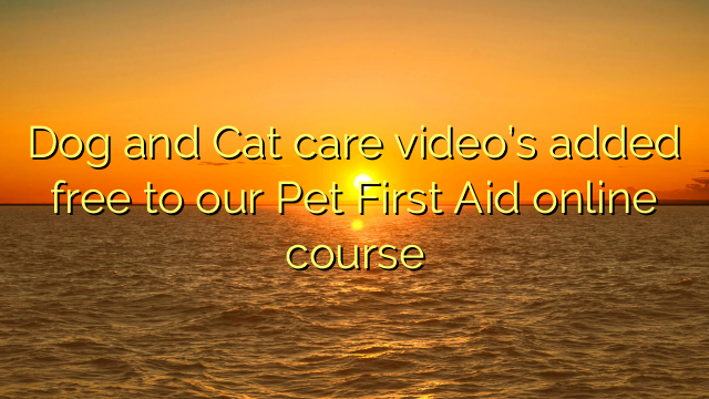 Dog and Cat care video’s added free to our Pet First Aid online course